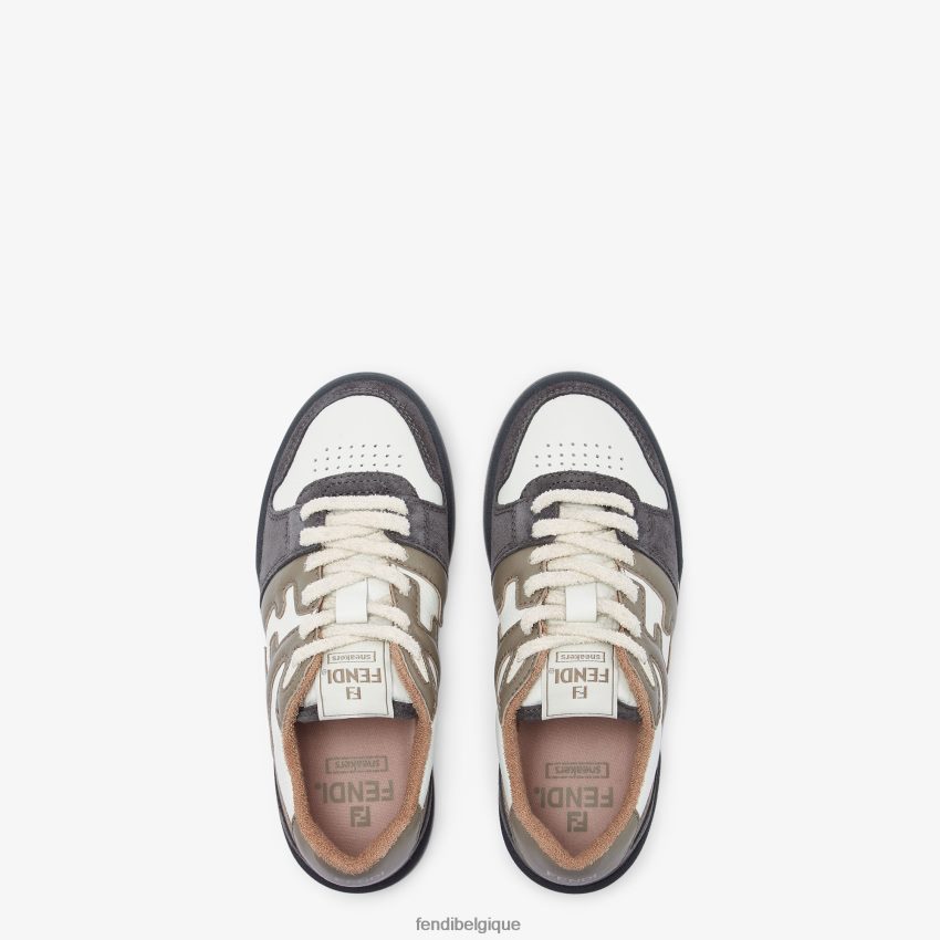 chaussures Fendi baskets basses en cuir multicolore femmes 8X8J2J1381 Fendi Sac