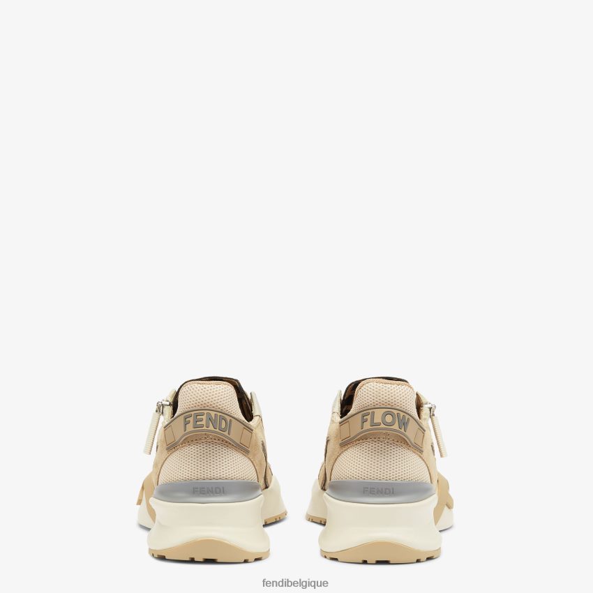 chaussures Fendi baskets basses en daim blanc femmes 8X8J2J1288 Fendi Sac