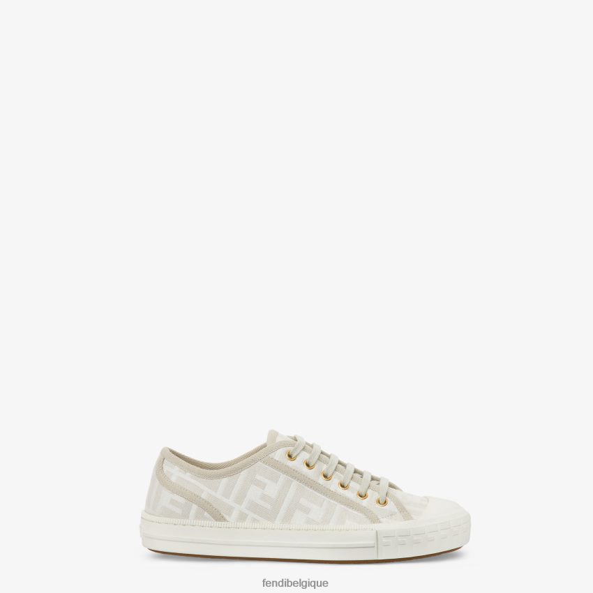 chaussures Fendi baskets basses en tissu ff blanc femmes 8X8J2J1286 Fendi Belgique