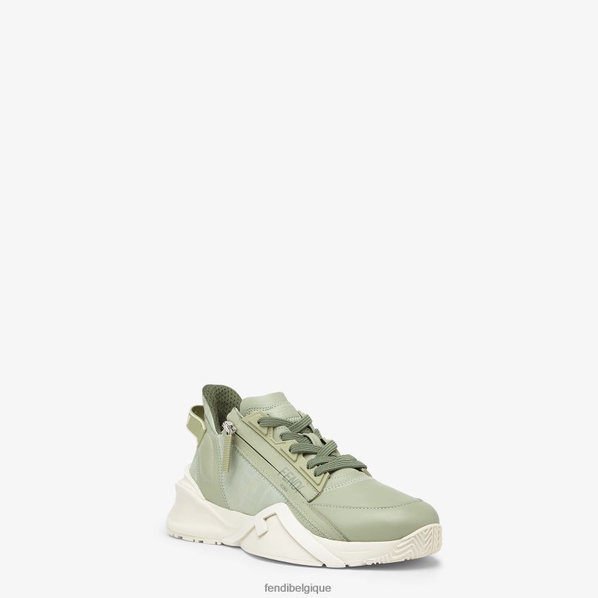 chaussures Fendi chaussures basses en cuir vert femmes 8X8J2J1337 Fendi Belgique