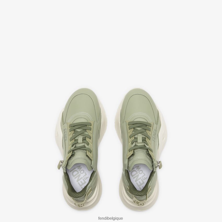 chaussures Fendi chaussures basses en cuir vert femmes 8X8J2J1337 Fendi Belgique