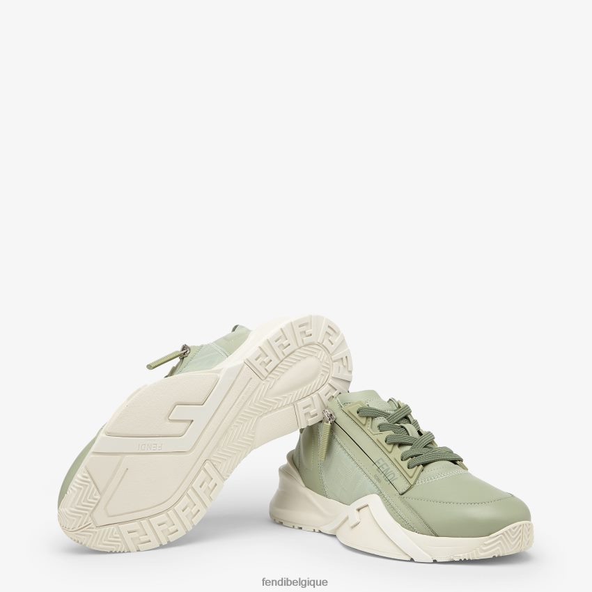 chaussures Fendi chaussures basses en cuir vert femmes 8X8J2J1337 Fendi Belgique