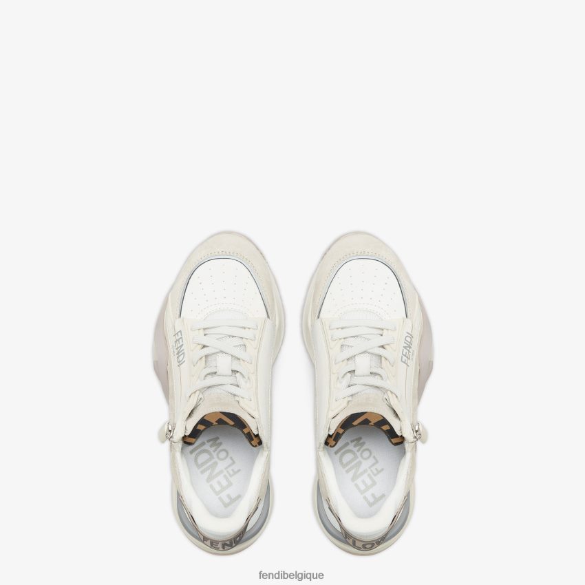 chaussures Fendi chaussures basses en daim blanc femmes 8X8J2J1287 Fendi Lunette De Soleil