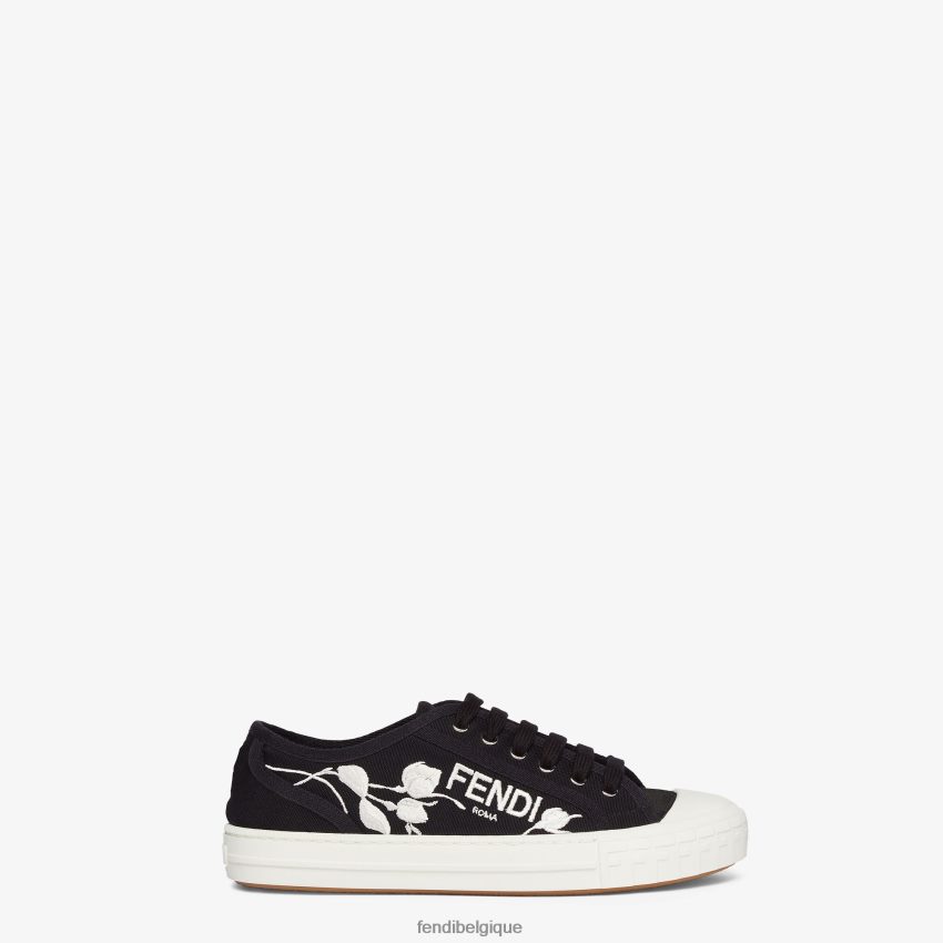 chaussures Fendi chaussures basses en toile noir femmes 8X8J2J1327 Fendi Sac