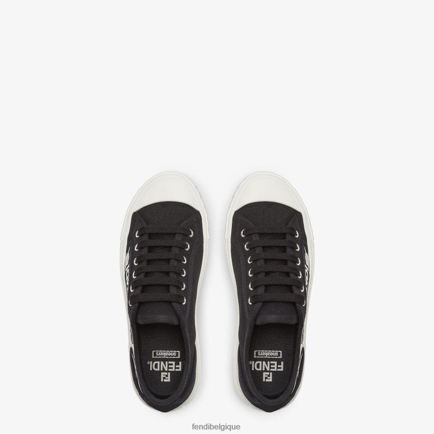 chaussures Fendi chaussures basses en toile noir femmes 8X8J2J1327 Fendi Sac