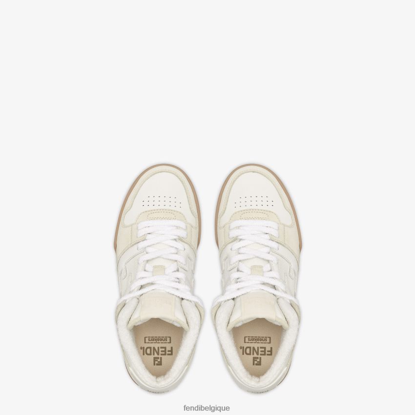 chaussures Fendi chaussures montantes en cuir blanc femmes 8X8J2J1359 Fendi Lunette De Soleil