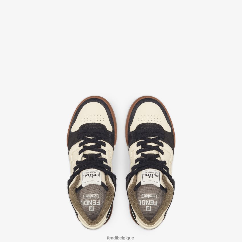 chaussures Fendi chaussures montantes en cuir blanc femmes 8X8J2J1360 Fendi Sac