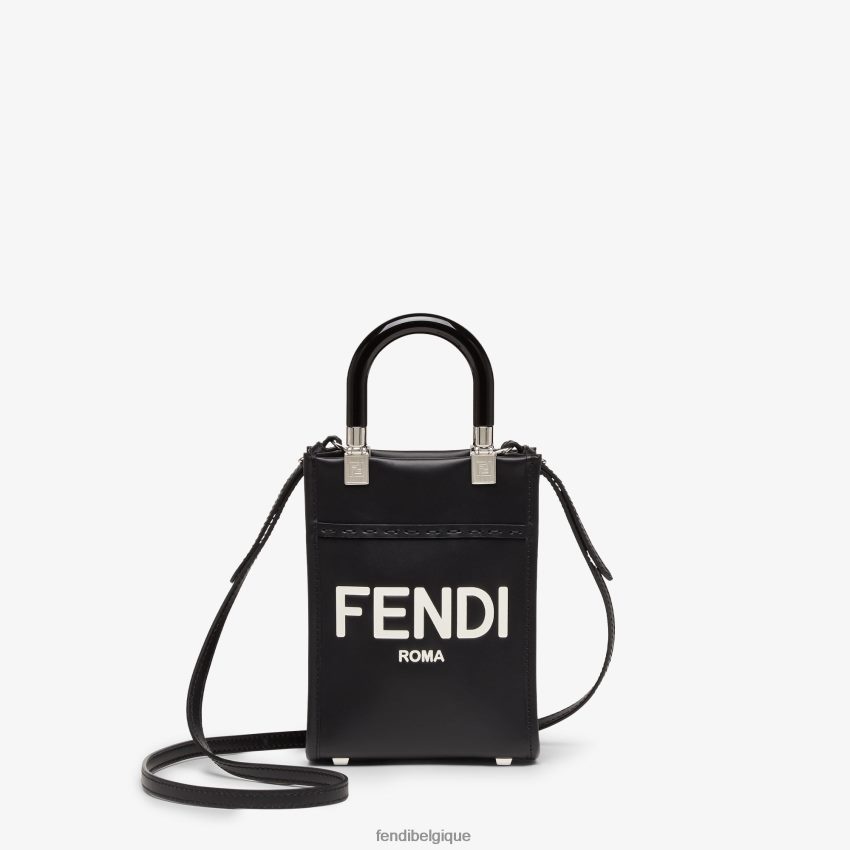 accessoires Fendi mini-sac Sunshine Shopper en cuir noir femmes 8X8J2J705 Fendi Lunette De Soleil