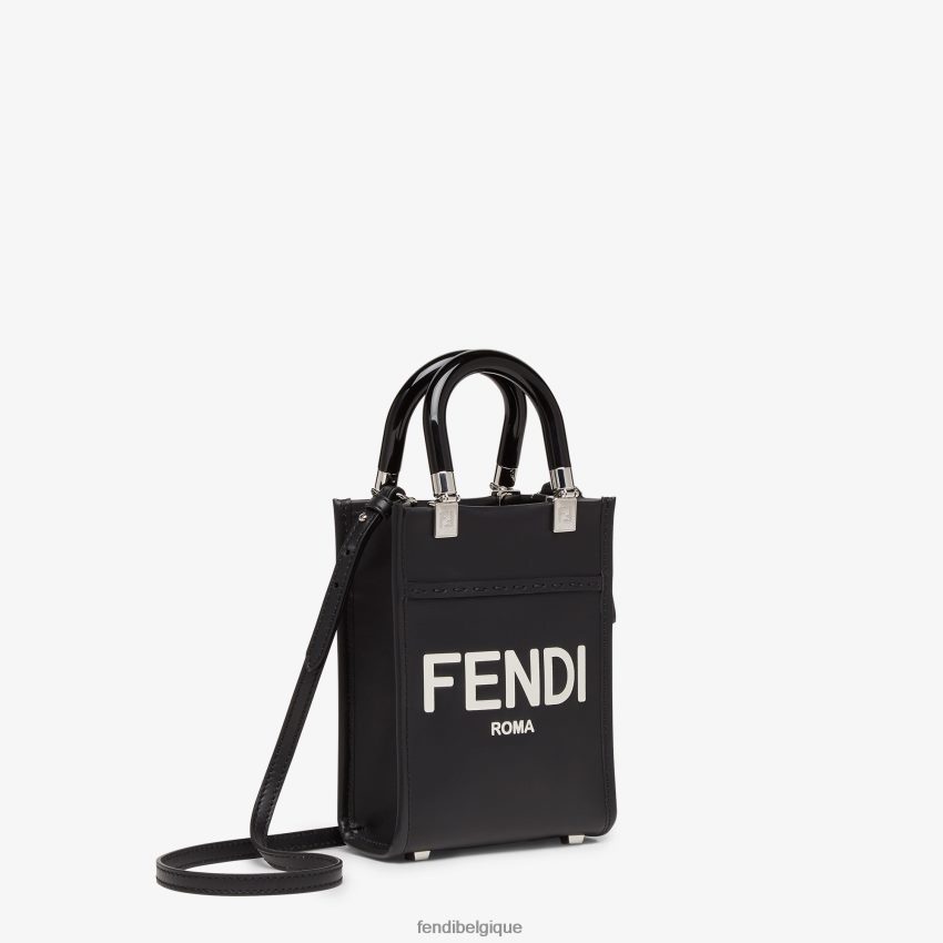 accessoires Fendi mini-sac Sunshine Shopper en cuir noir femmes 8X8J2J705 Fendi Lunette De Soleil