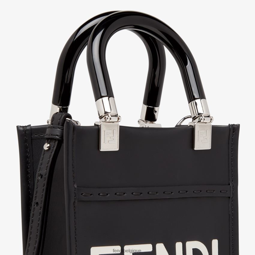 accessoires Fendi mini-sac Sunshine Shopper en cuir noir femmes 8X8J2J705 Fendi Lunette De Soleil