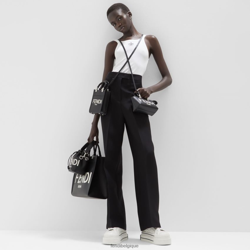 accessoires Fendi mini-sac Sunshine Shopper en cuir noir femmes 8X8J2J705 Fendi Lunette De Soleil