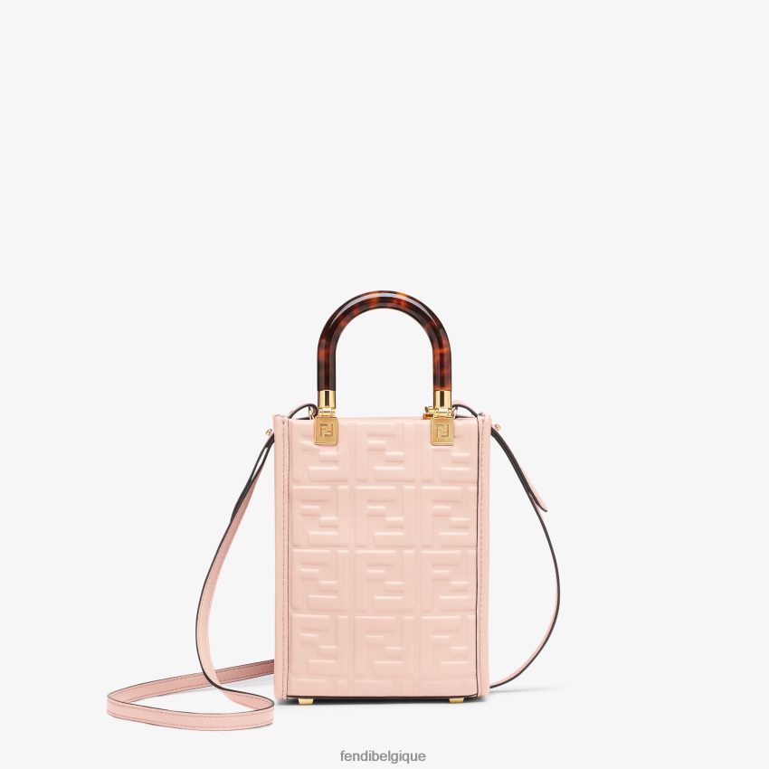 accessoires Fendi mini-sac Sunshine Shopper en cuir rose femmes 8X8J2J818 Fendi Belgique