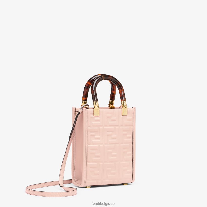 accessoires Fendi mini-sac Sunshine Shopper en cuir rose femmes 8X8J2J818 Fendi Belgique