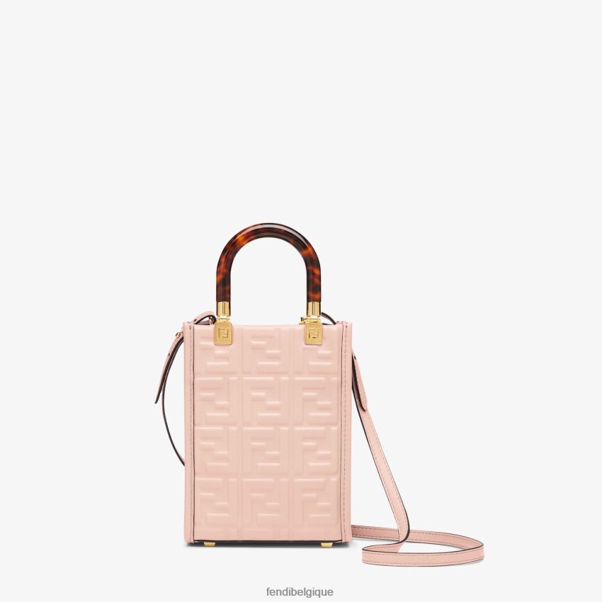 accessoires Fendi mini-sac Sunshine Shopper en cuir rose femmes 8X8J2J818 Fendi Belgique