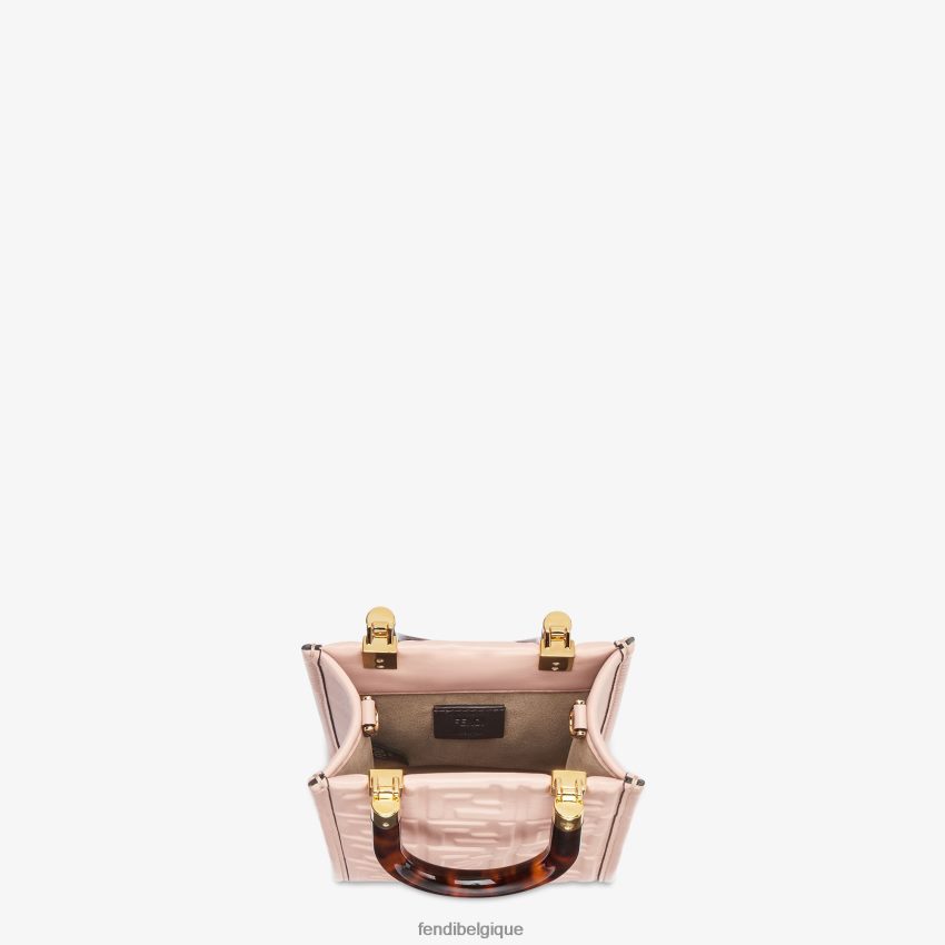 accessoires Fendi mini-sac Sunshine Shopper en cuir rose femmes 8X8J2J818 Fendi Belgique