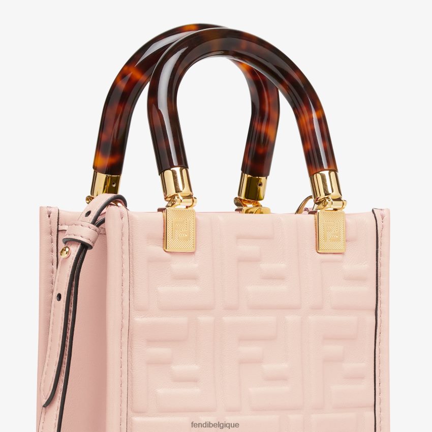 accessoires Fendi mini-sac Sunshine Shopper en cuir rose femmes 8X8J2J818 Fendi Belgique