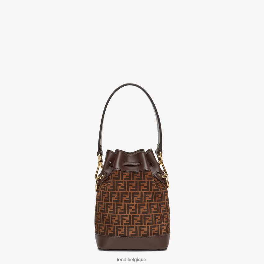 accessoires Fendi mini-sac en cuir avec imprimé ff brun femmes 8X8J2J881 Fendi Belgique