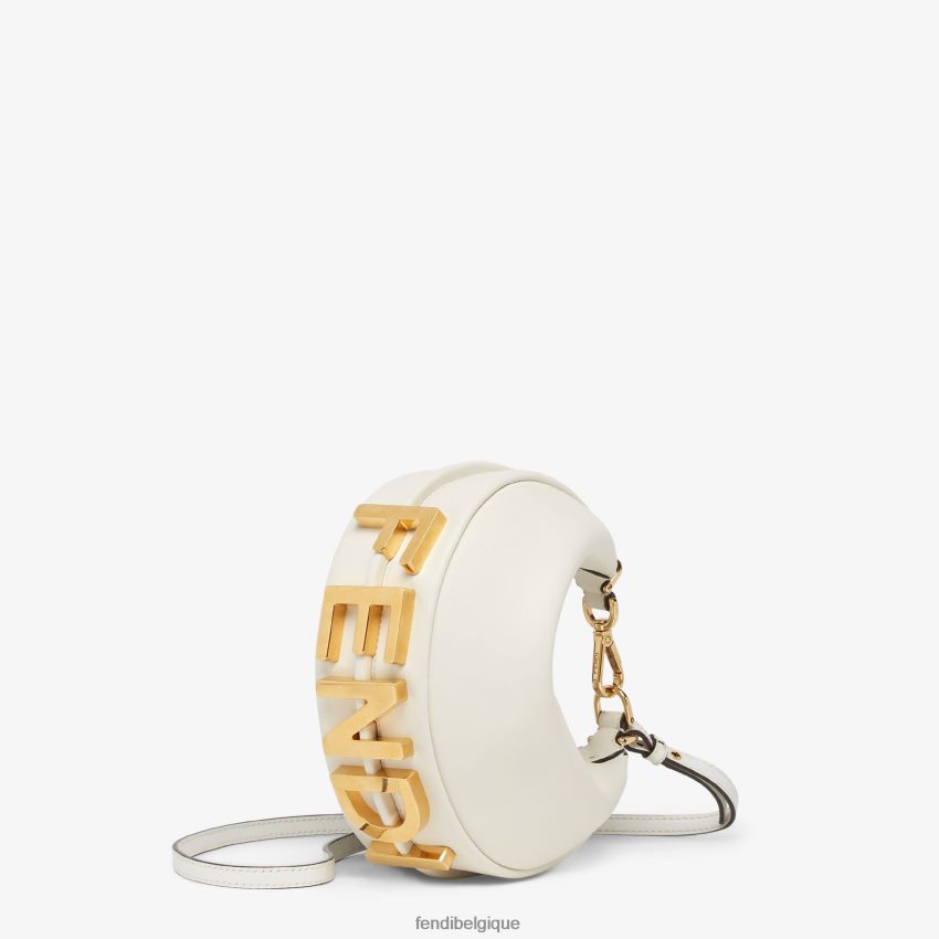 accessoires Fendi mini sac en cuir blanc femmes 8X8J2J572 Fendi Belgique