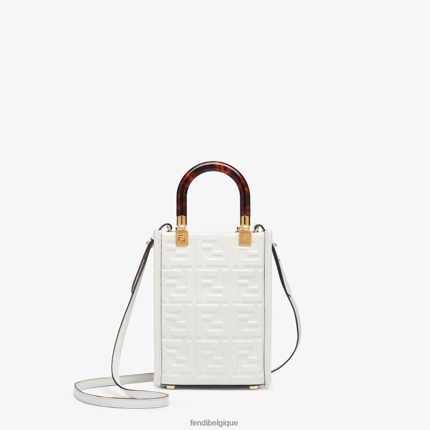 accessoires Fendi mini sac en cuir blanc femmes 8X8J2J823 Fendi Sac