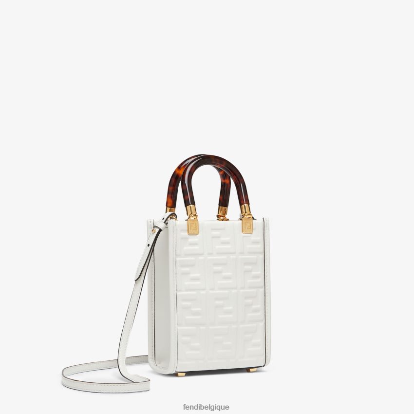 accessoires Fendi mini sac en cuir blanc femmes 8X8J2J823 Fendi Sac