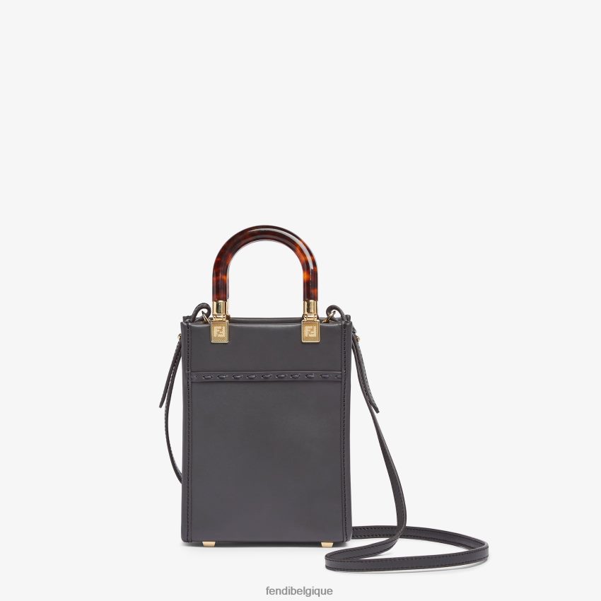 accessoires Fendi mini-sac en cuir et élaphe gris femmes 8X8J2J843 Fendi Lunette De Soleil