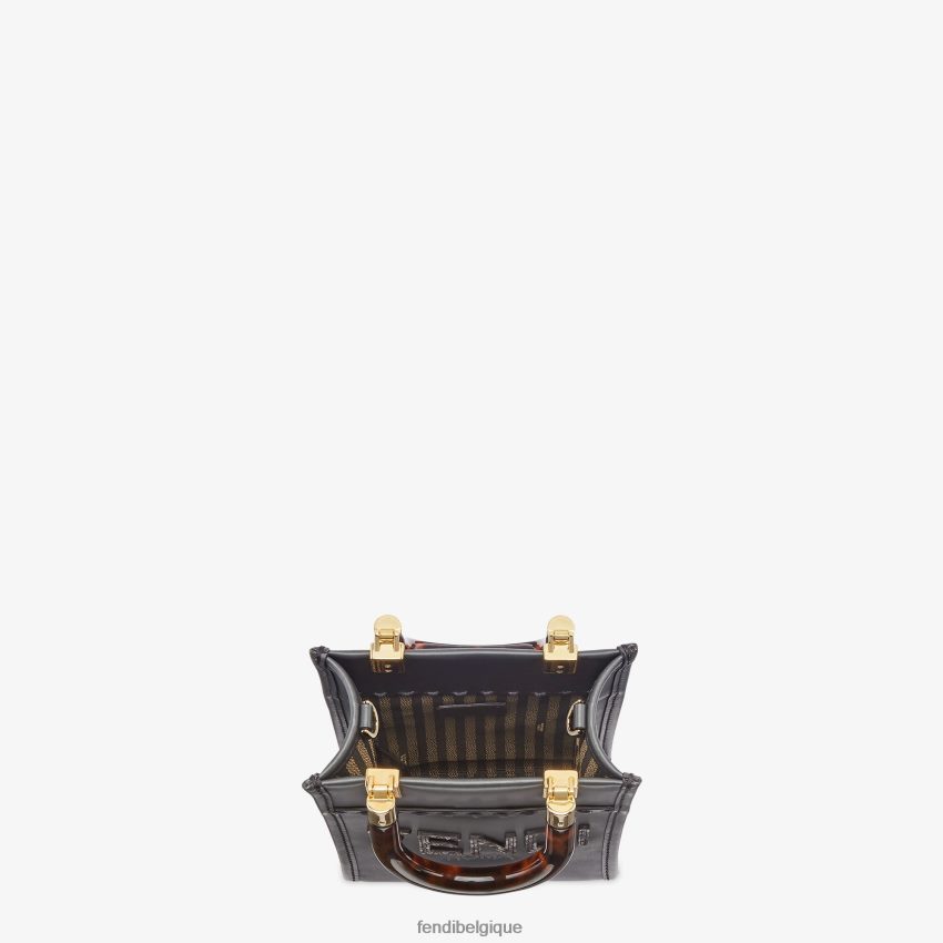 accessoires Fendi mini-sac en cuir et élaphe gris femmes 8X8J2J843 Fendi Lunette De Soleil