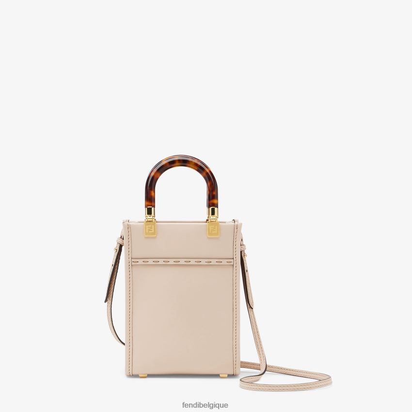 accessoires Fendi mini sac en cuir et élaphe gris femmes 8X8J2J901 Fendi Sac