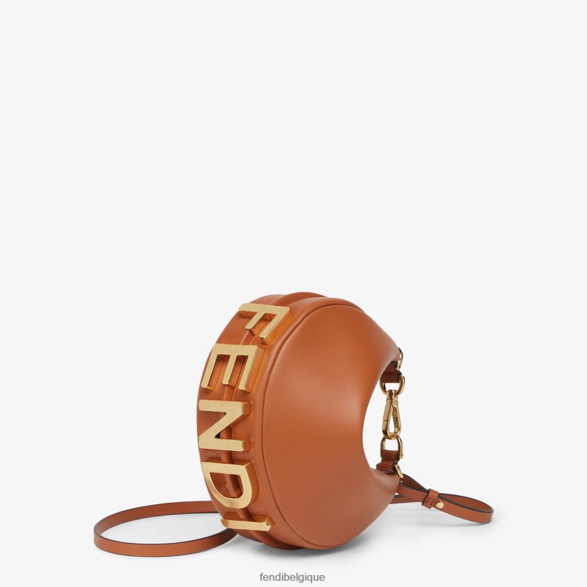 accessoires Fendi mini-sac en cuir graphy brun femmes 8X8J2J528 Fendi Lunette De Soleil