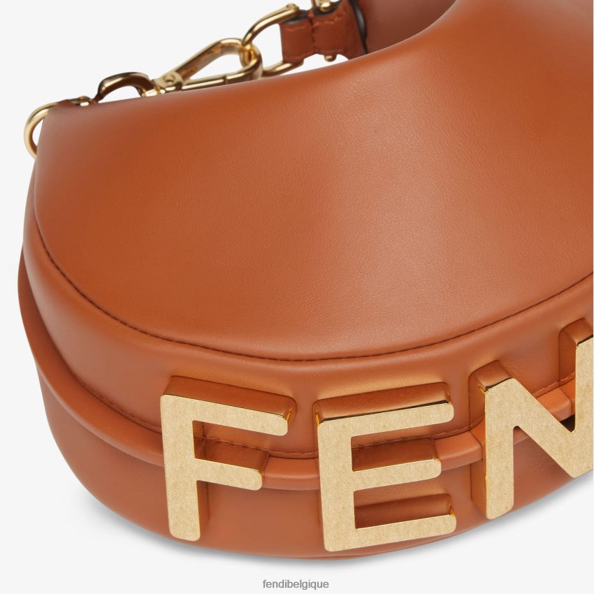 accessoires Fendi mini-sac en cuir graphy brun femmes 8X8J2J528 Fendi Lunette De Soleil