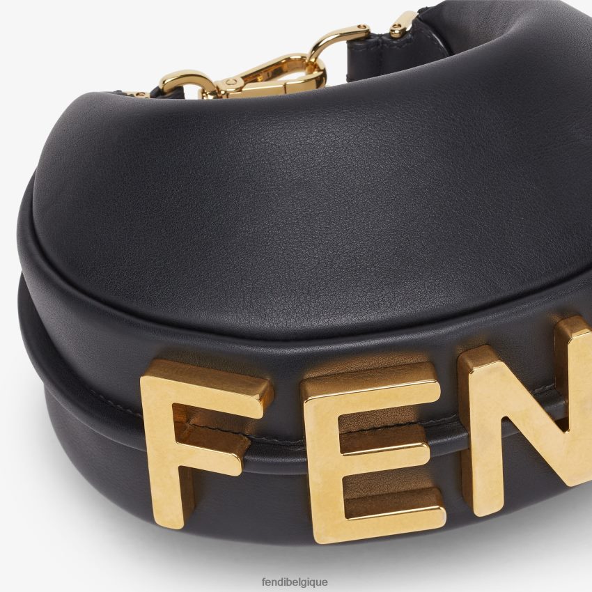 accessoires Fendi mini-sac en cuir graphy noir femmes 8X8J2J527 Fendi Belgique