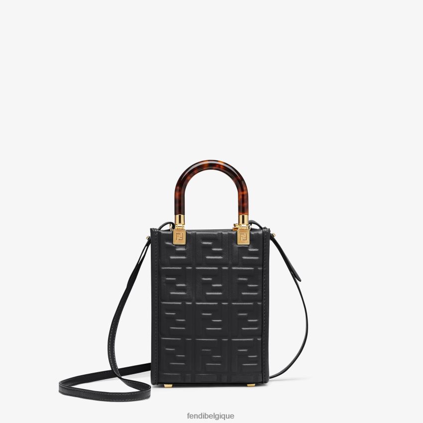 accessoires Fendi mini sac en cuir noir femmes 8X8J2J755 Fendi Belgique