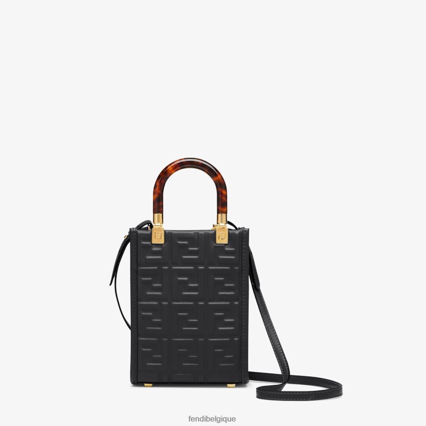 accessoires Fendi mini sac en cuir noir femmes 8X8J2J755 Fendi Belgique