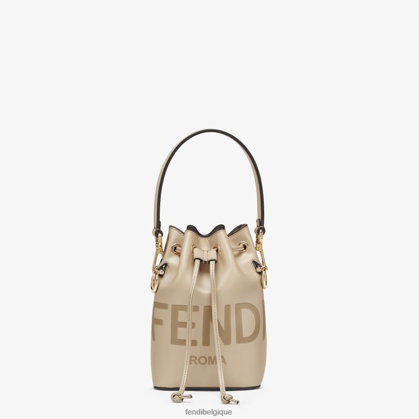 accessoires Fendi mini-sac en cuir tourterelle beige femmes 8X8J2J827 Fendi Belgique