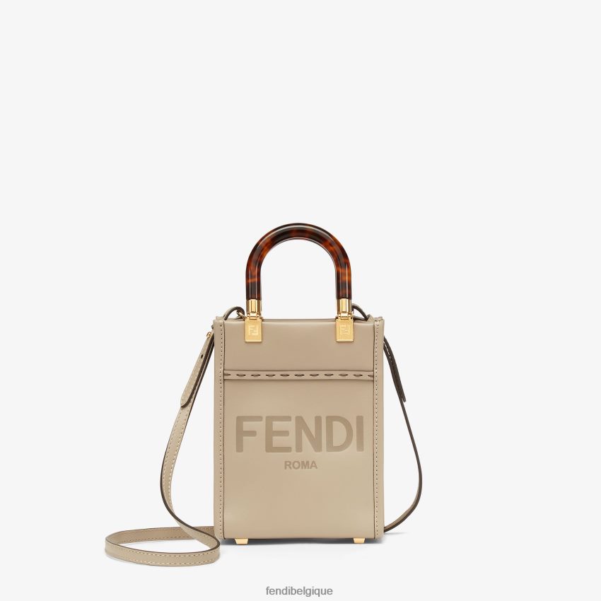 accessoires Fendi mini-sac en cuir tourterelle beige femmes 8X8J2J829 Fendi Sac