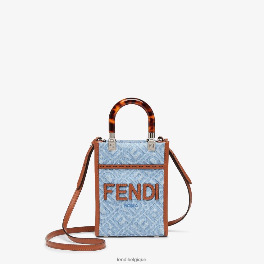 accessoires Fendi mini-sac en jean bleu clair femmes 8X8J2J636 Fendi Lunette De Soleil
