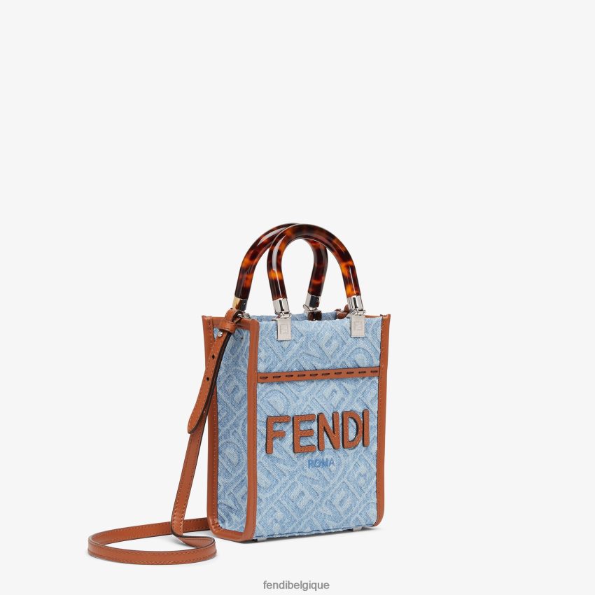 accessoires Fendi mini-sac en jean bleu clair femmes 8X8J2J636 Fendi Lunette De Soleil