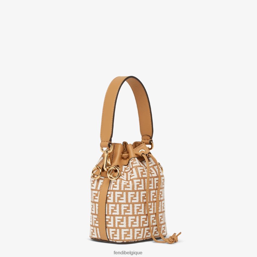 accessoires Fendi mini sac en raphia avec motif ff en tissu tapisserie blanc femmes 8X8J2J600 Fendi Lunette De Soleil