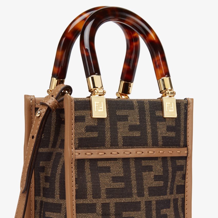 accessoires Fendi mini-sac en tissu ff brun femmes 8X8J2J824 Fendi Belgique