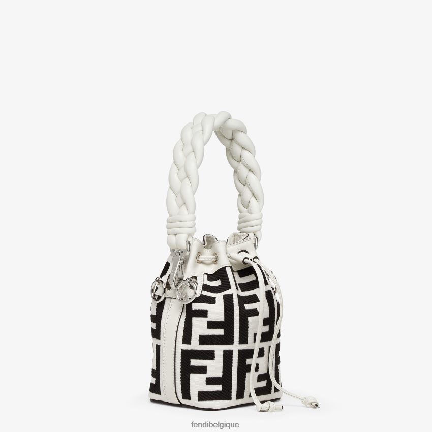 accessoires Fendi mini-sac en toile avec broderie ff blanc femmes 8X8J2J701 Fendi Belgique