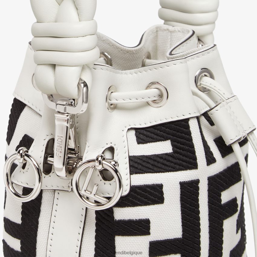 accessoires Fendi mini-sac en toile avec broderie ff blanc femmes 8X8J2J701 Fendi Belgique