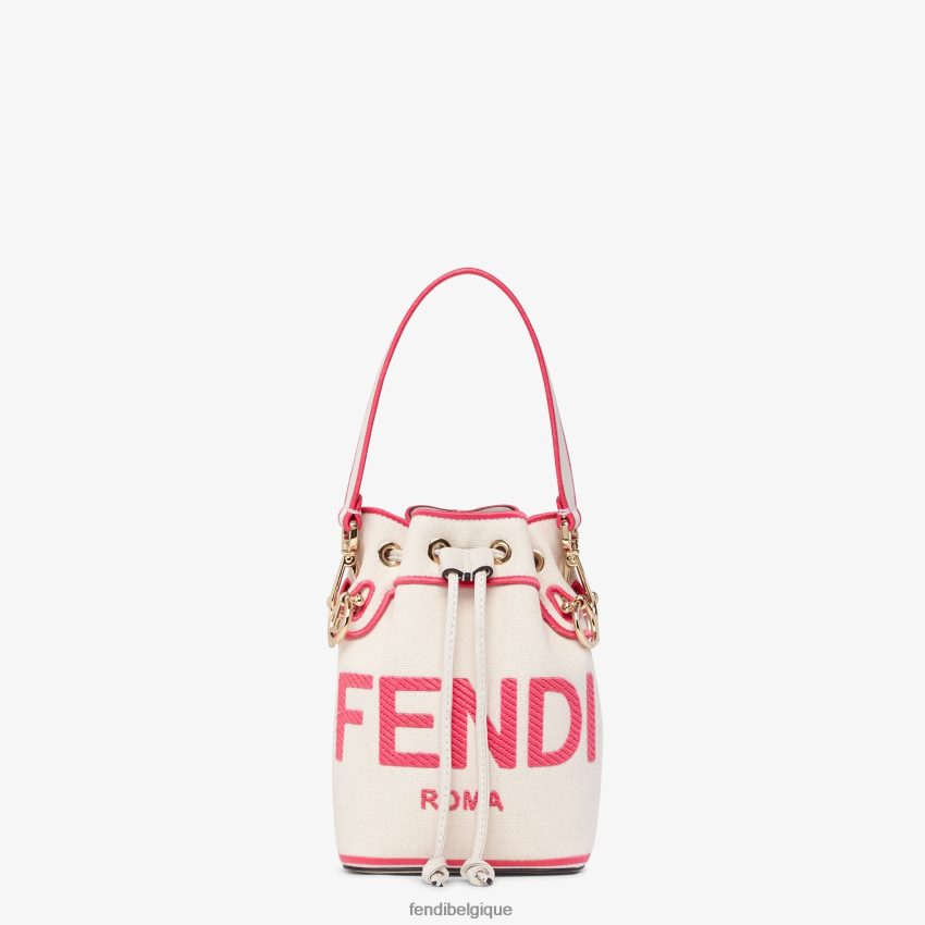 accessoires Fendi mini-sac en toile avec broderie roma beige femmes 8X8J2J750 Fendi Lunette De Soleil