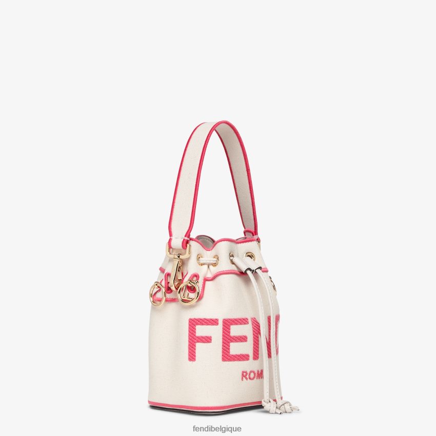 accessoires Fendi mini-sac en toile avec broderie roma beige femmes 8X8J2J750 Fendi Lunette De Soleil