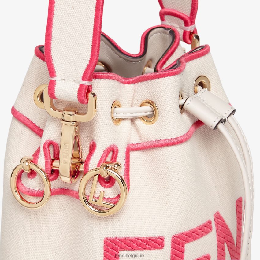 accessoires Fendi mini-sac en toile avec broderie roma beige femmes 8X8J2J750 Fendi Lunette De Soleil