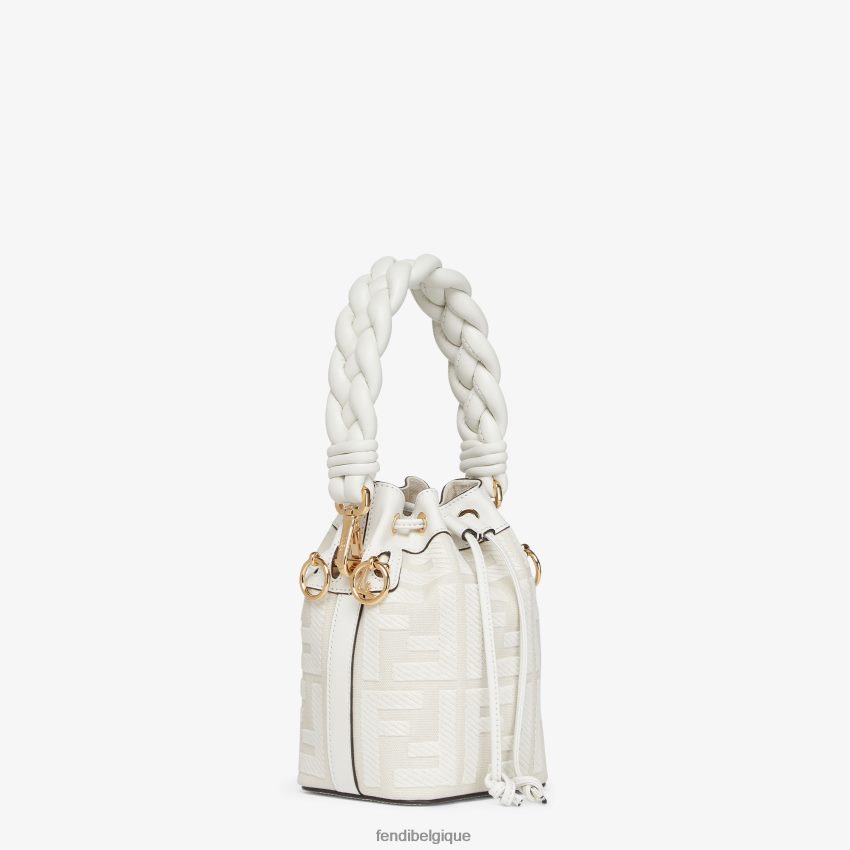 accessoires Fendi mini-sac en toile ff blanc femmes 8X8J2J819 Fendi Lunette De Soleil
