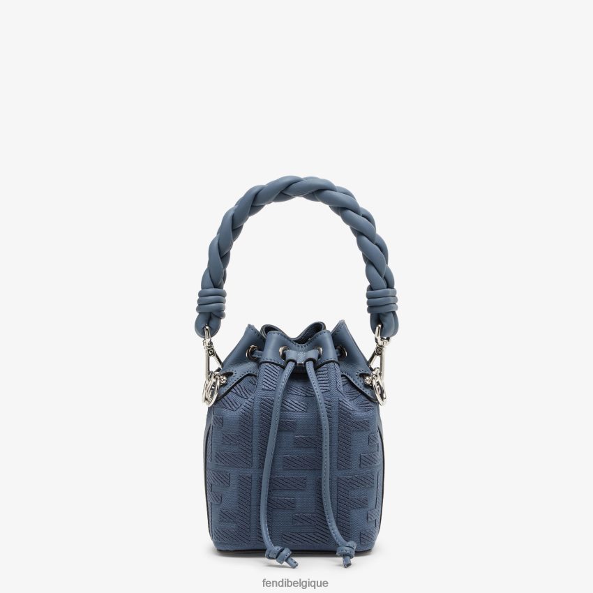 accessoires Fendi mini-sac en toile ff bleu femmes 8X8J2J719 Fendi Belgique