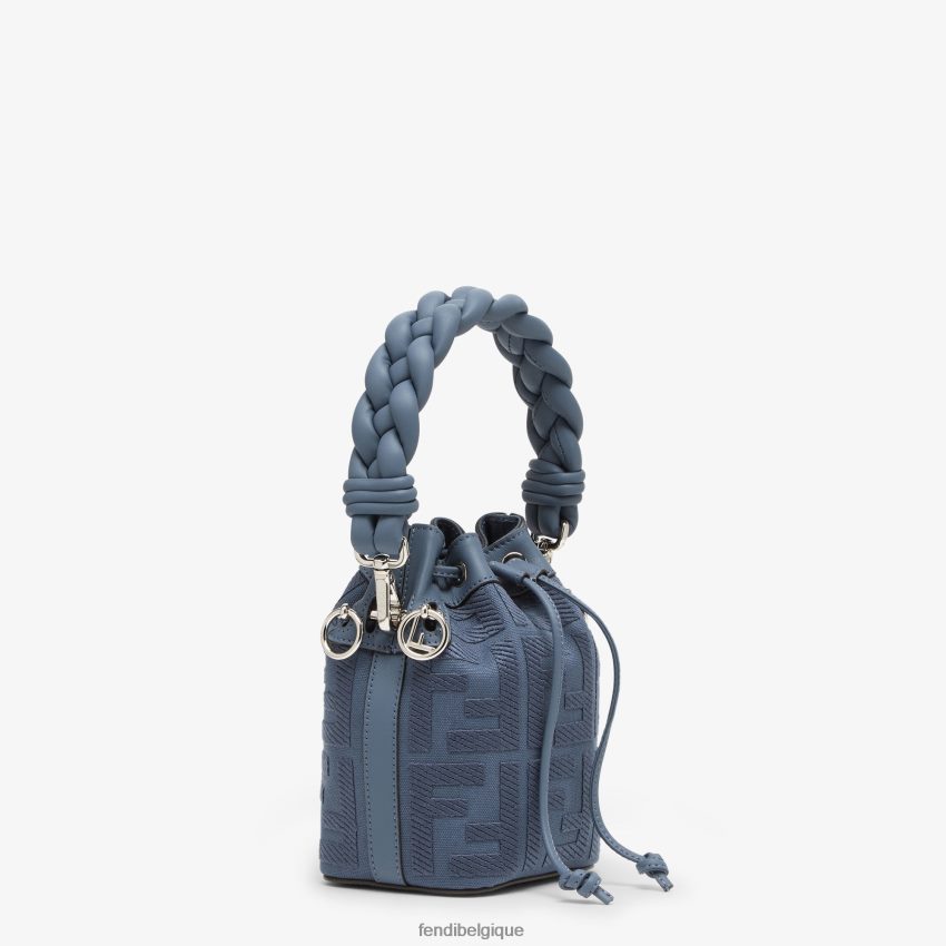 accessoires Fendi mini-sac en toile ff bleu femmes 8X8J2J719 Fendi Belgique
