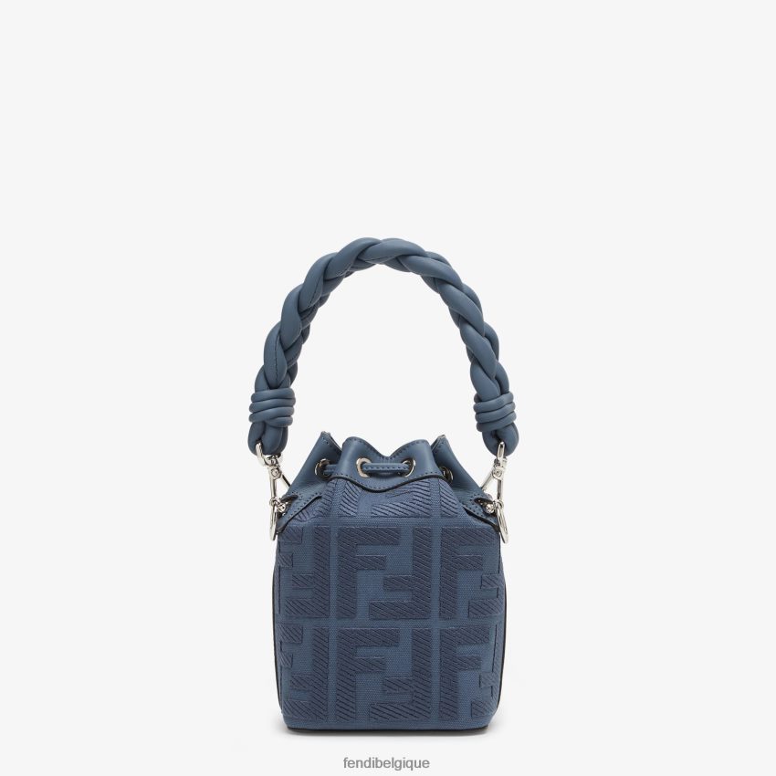 accessoires Fendi mini-sac en toile ff bleu femmes 8X8J2J719 Fendi Belgique