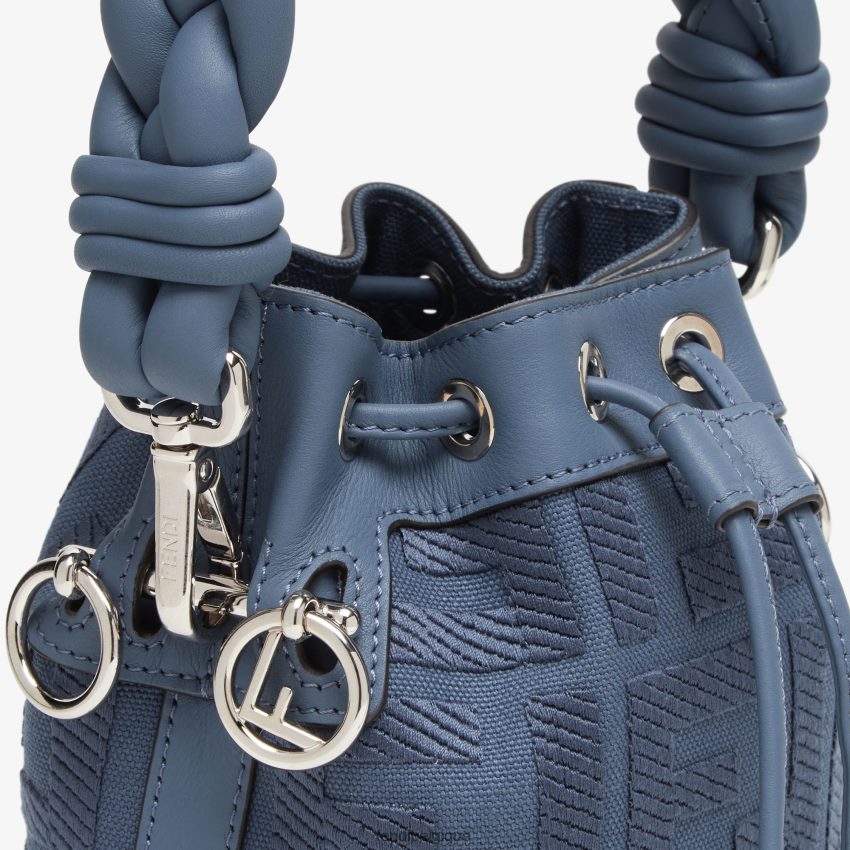 accessoires Fendi mini-sac en toile ff bleu femmes 8X8J2J719 Fendi Belgique