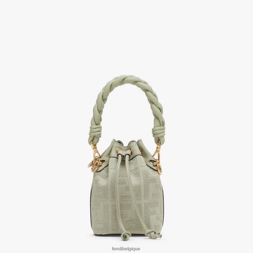 accessoires Fendi mini-sac en toile ff vert femmes 8X8J2J713 Fendi Belgique