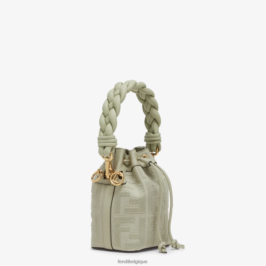 accessoires Fendi mini-sac en toile ff vert femmes 8X8J2J713 Fendi Belgique